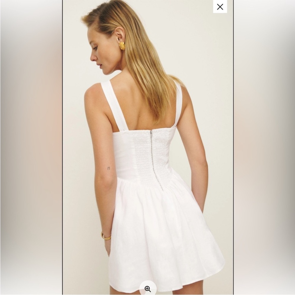 Reformation Daria White Linen Mini Dress - Picture 2 of 6
